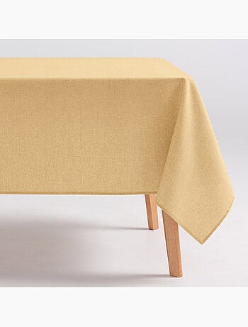 Nappe anti-taches en coton uni, tissu chiné. Tombé naturel, effet tissu - Gamusi.
