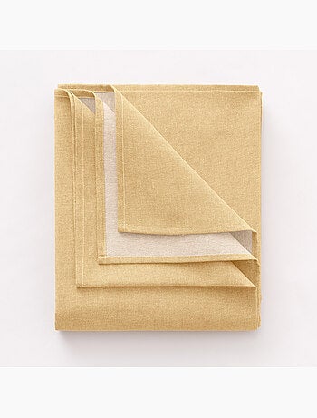 Nappe anti-taches en coton uni, tissu chiné. Tombé naturel, effet tissu - Gamusi.