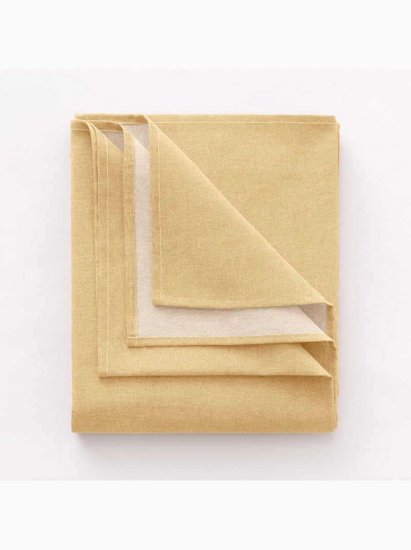 Nappe anti-taches en coton uni, tissu chiné. Tombé naturel, effet tissu - Gamusi. Sable - Kiabi