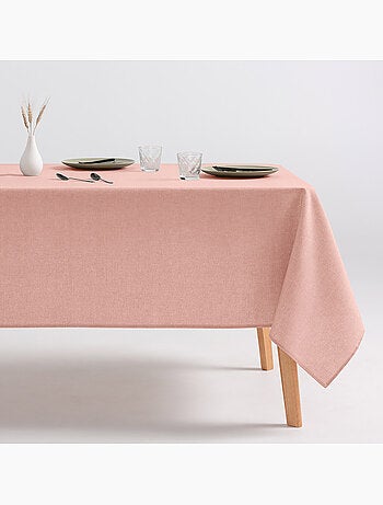 Nappe anti-taches en coton uni, tissu chiné. Tombé naturel, effet tissu - Gamusi.