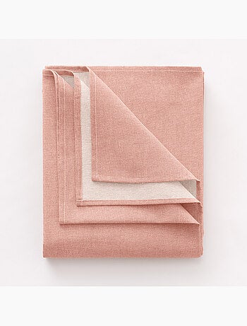 Nappe anti-taches en coton uni, tissu chiné. Tombé naturel, effet tissu - Gamusi.