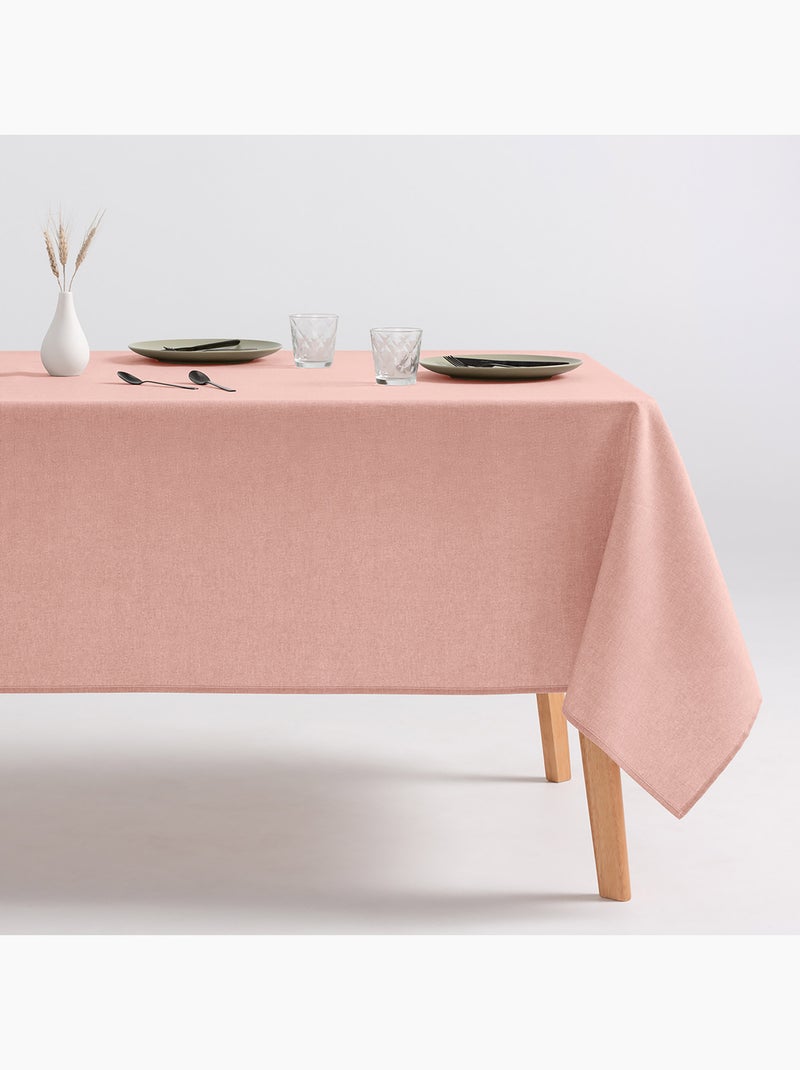 Nappe anti-taches en coton uni, tissu chiné. Tombé naturel, effet tissu - Gamusi. Saumon - Kiabi