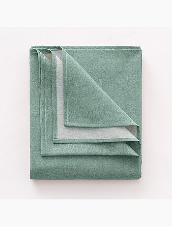 Nappe anti-taches en coton uni, tissu chiné. Tombé naturel, effet tissu - Gamusi.