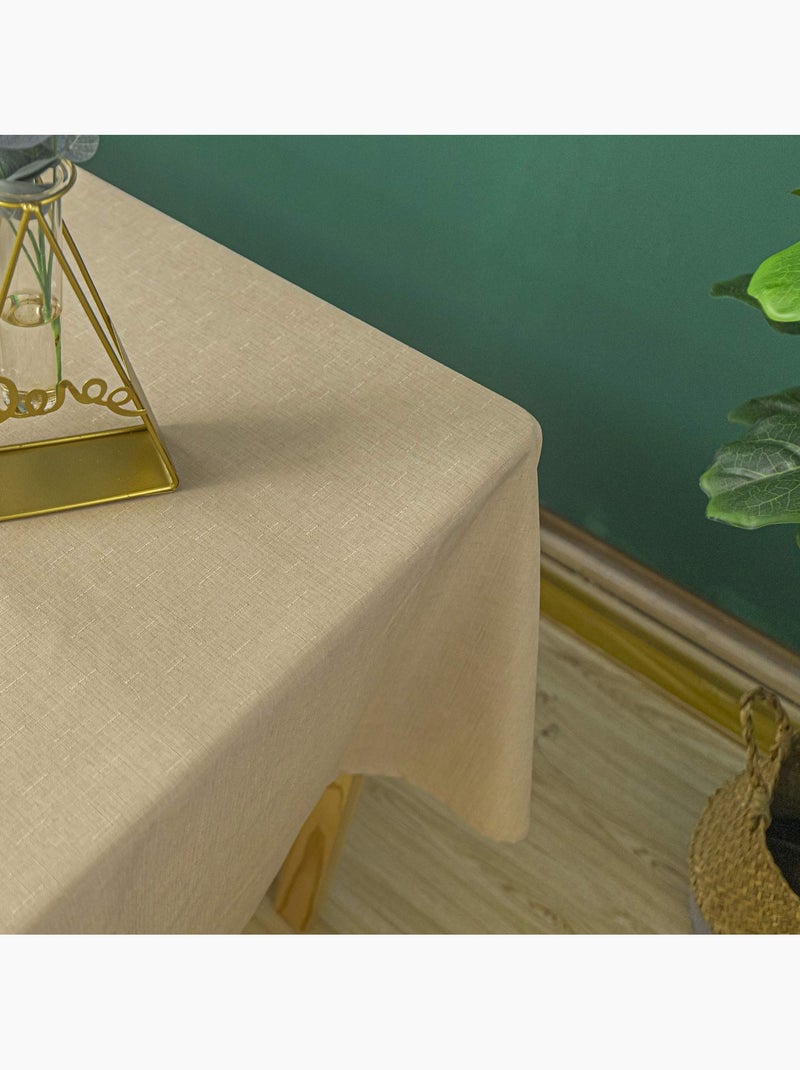 Nappe anti tâches et infroissable  -  - Effet chiné Beige - Kiabi