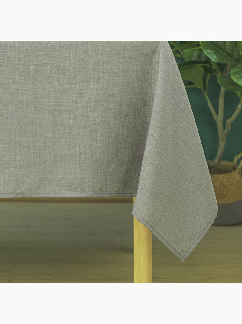 Nappe anti tâches et infroissable  -  - Effet chiné Gris perle - Kiabi