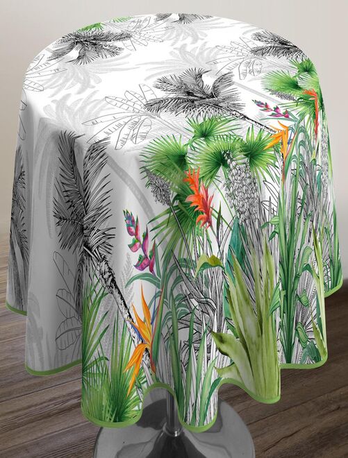 Nappe Anti-taches Fleur de paradis - Ovale 150 x 240 cm - Kiabi