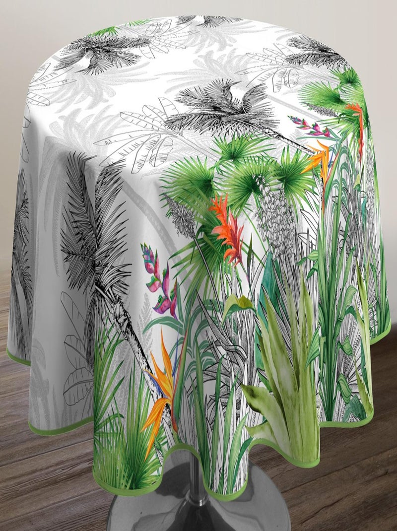Nappe Anti-taches Fleur de paradis Blanc Vert Noir - Kiabi