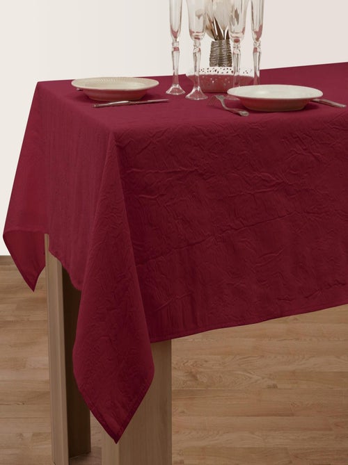 Nappe Anti-taches Froissée Bordeaux - 150 x 300 cm - Kiabi