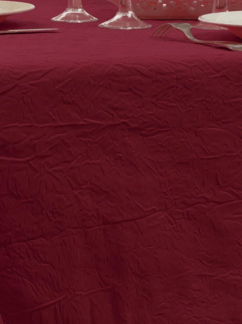 Nappe Anti-taches Froissée Bordeaux - 150 x 300 cm Bordeaux - Kiabi