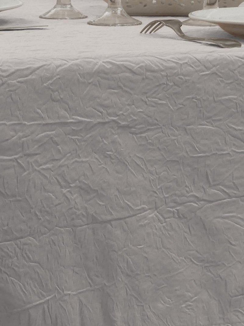 Nappe Anti-taches Froissée Gris perle - 150 x 300 cm Gris perle - Kiabi