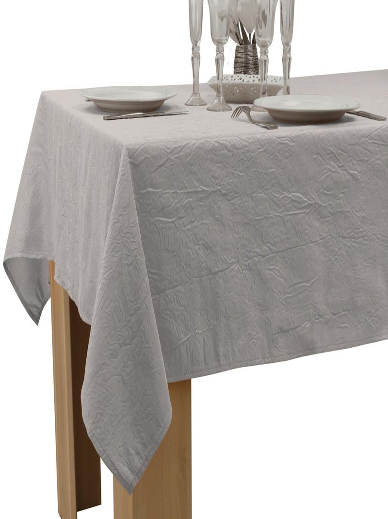Nappe Anti-taches Froissée Gris perle - 150 x 300 cm Gris perle - Kiabi