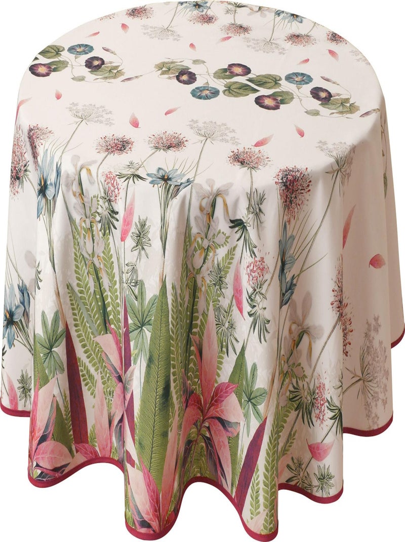 Nappe Anti-taches Ipomée - Ronde 160 cm Rose framboise - Kiabi
