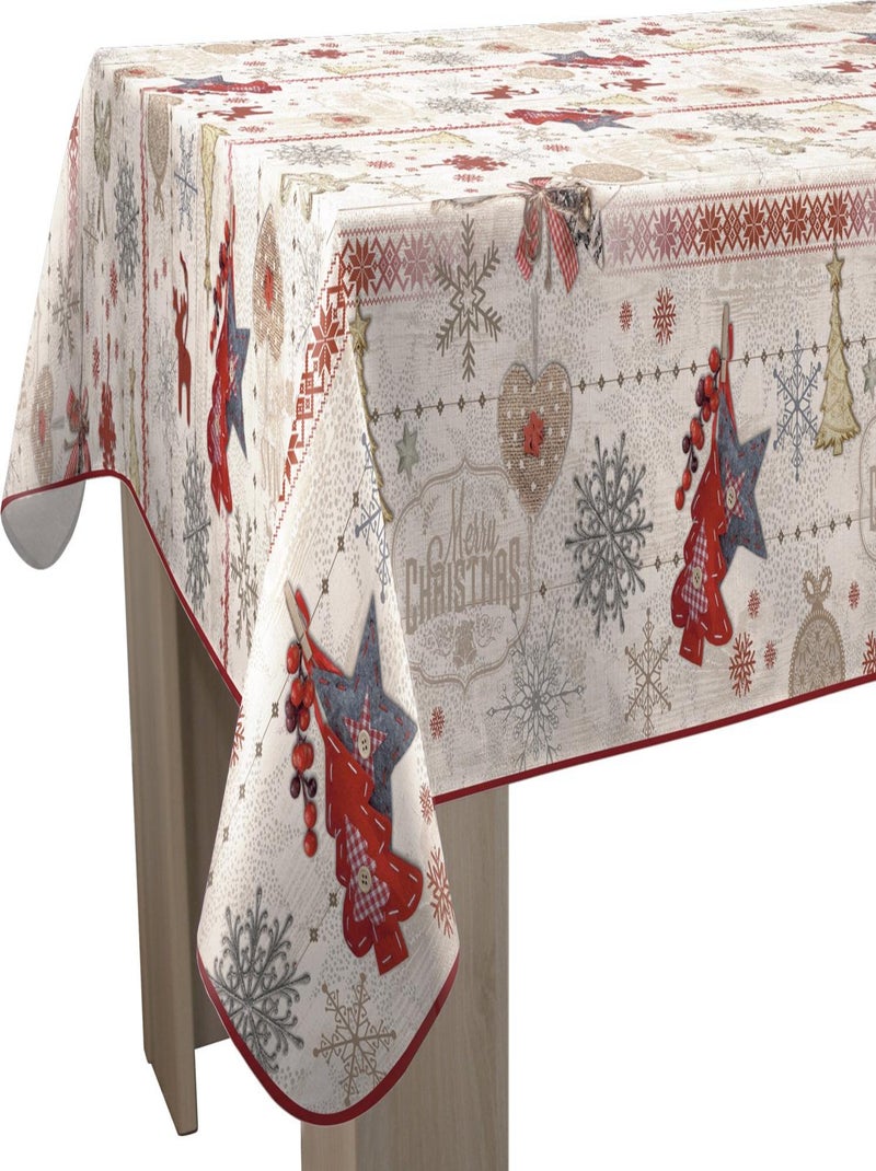 Nappe Anti-taches Joyeux Noël Blanc Rouge Gris - Kiabi