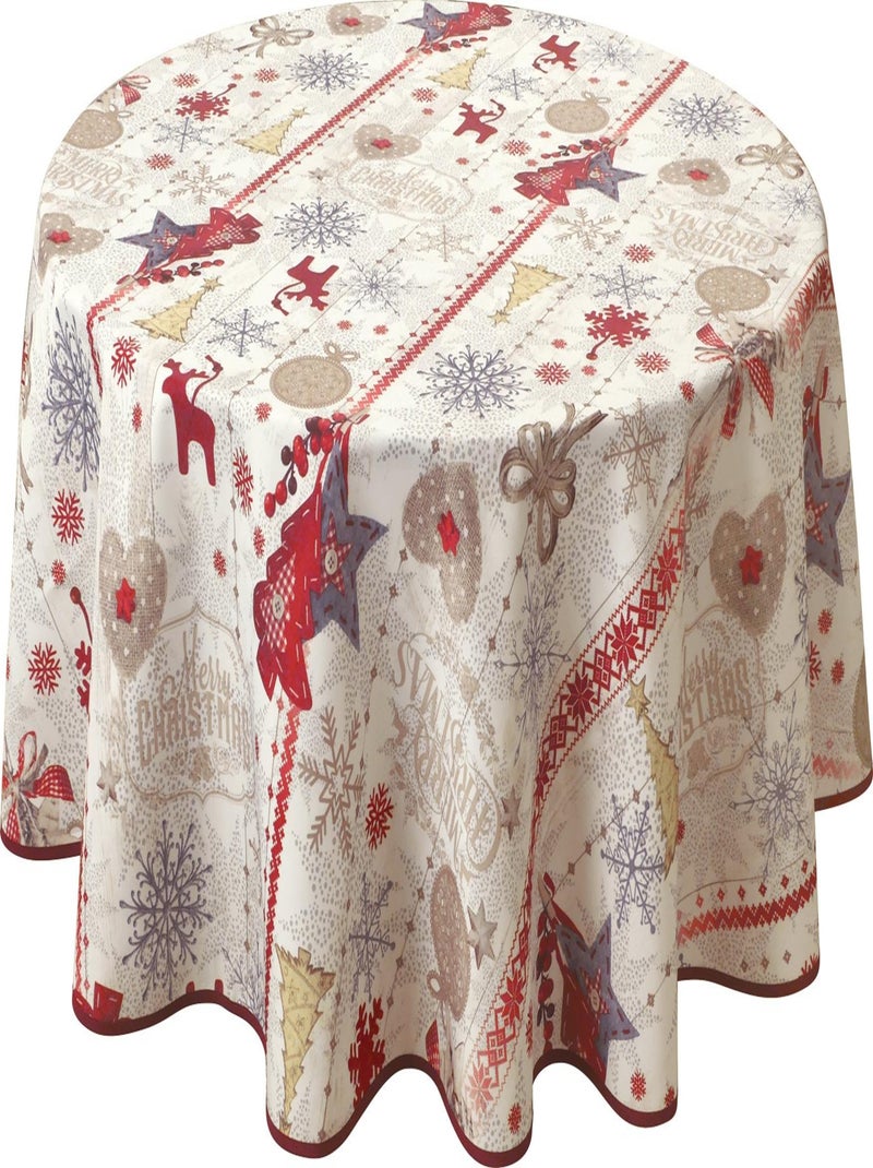 Nappe Anti-taches Joyeux Noël Blanc Rouge Gris - Kiabi