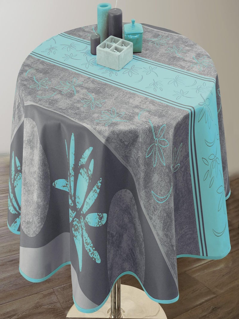 Nappe Anti-taches Lotus Turquoise Gris Bleu - Kiabi