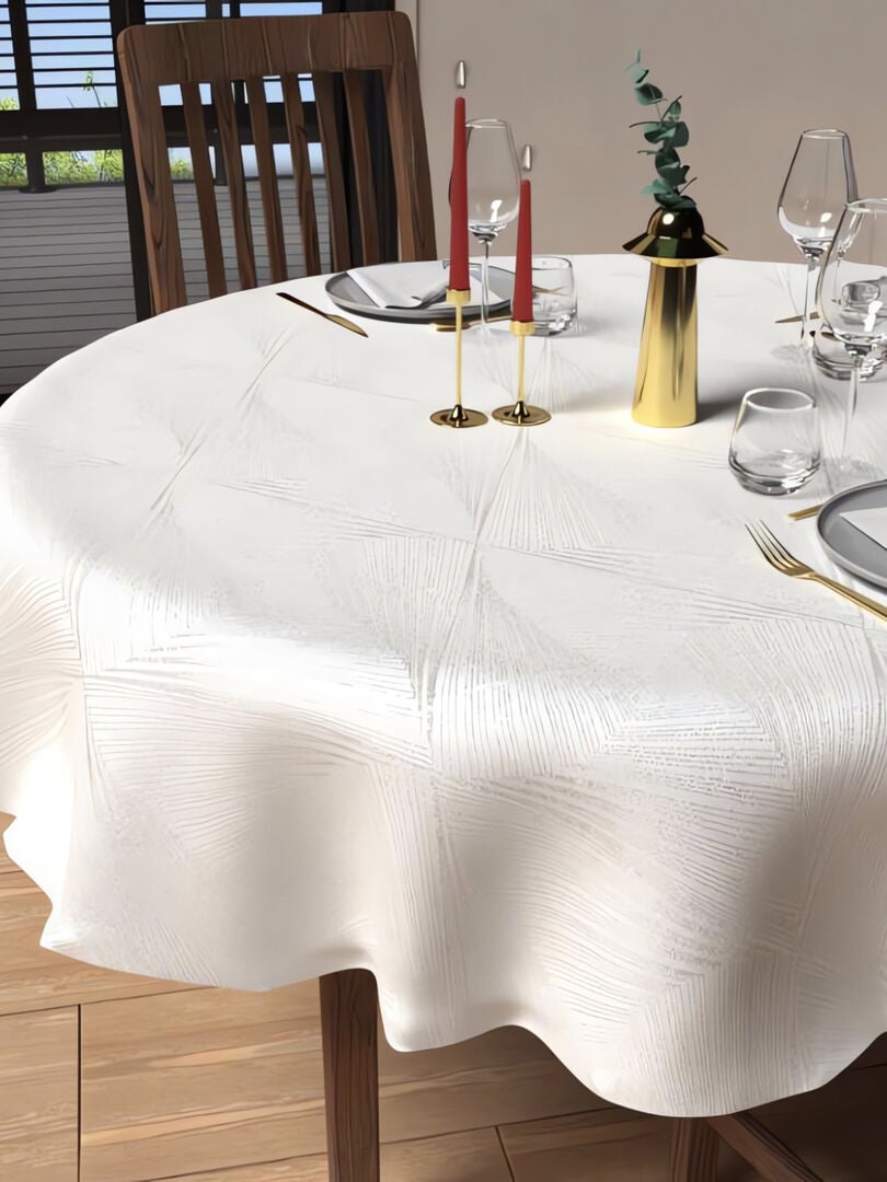 Nappe Rectangulaire Anti-Tâches ALIX - 140x240 Cm - Vert Citron - Polyester Facile D’Entretien - Idéale Repas En Extérieur