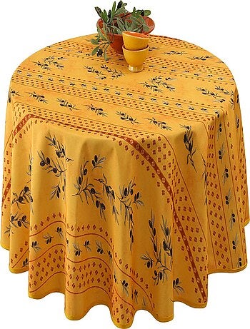 Nappe Anti-taches Olivettes Jaune
