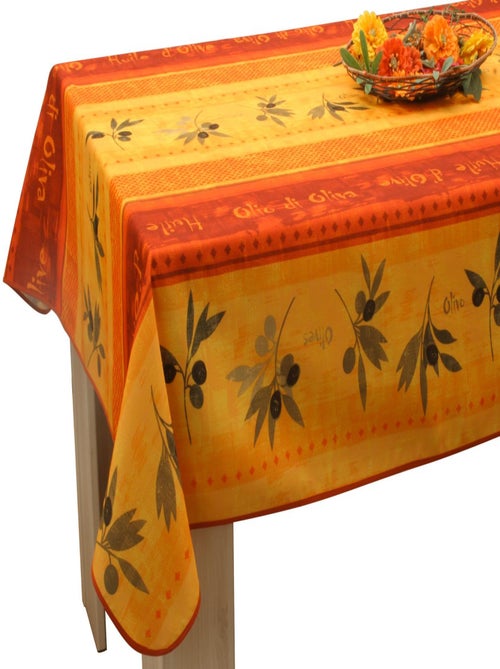Nappe Anti-taches Olivo Rouge - Carrée 150 x 150 cm - Kiabi