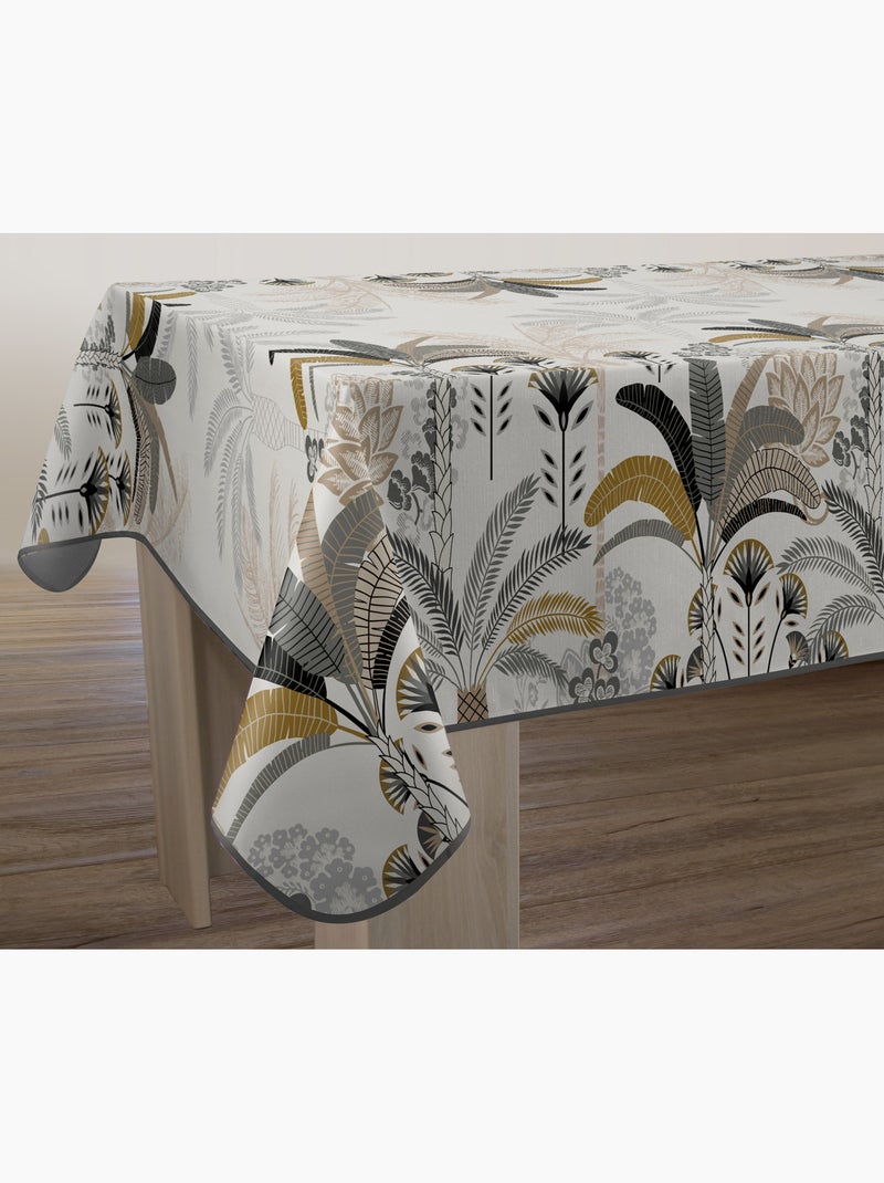 Nappe Anti-taches Palmiers Gris Beige Noir - Kiabi