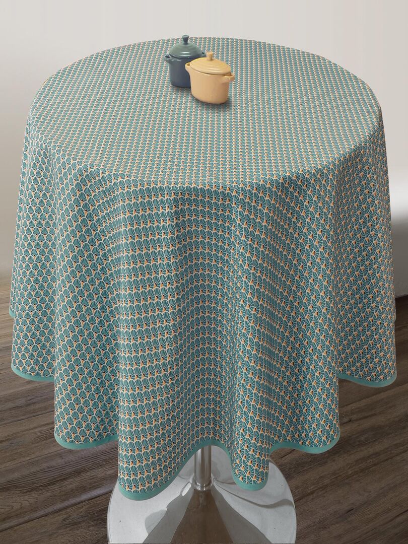 Nappe Anti Taches Paon Bleu Turquoise Ovale X Cm Bleu Turquoise Kiabi