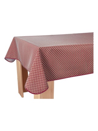 Nappe Anti-taches Paon bordeaux - Carrée 150 x 150 cm