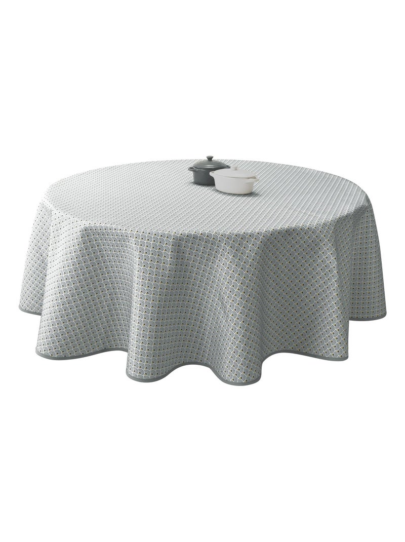 Nappe Anti-taches Paon gris - Ovale 150 x 240 cm Gris - Kiabi