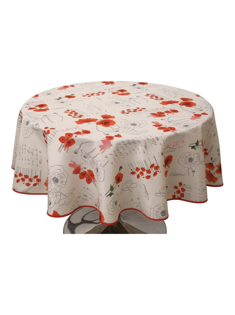 Nappe Anti-taches Poppies Rouge Blanc Rouge Noir - Kiabi