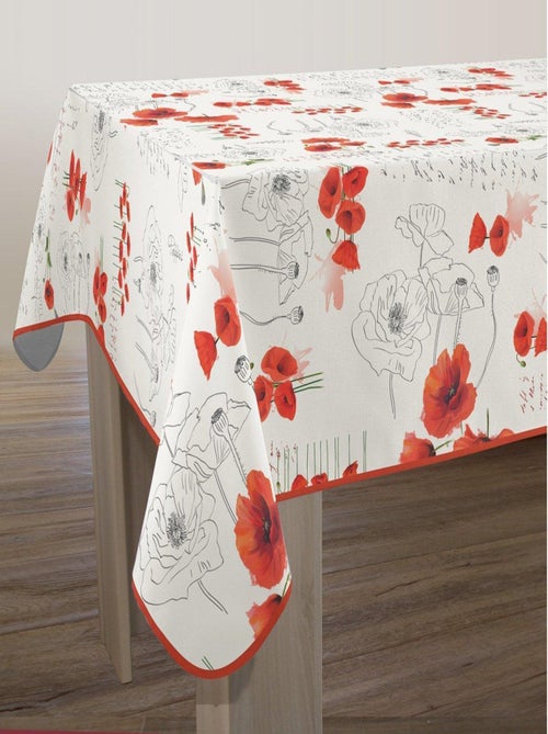 Nappe Anti-taches Poppies Rouge - Kiabi