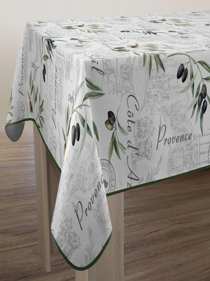 Nappe Anti-taches Provence Gris Vert - Kiabi