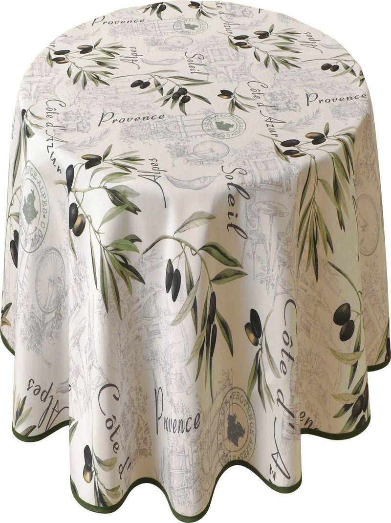Nappe Anti-taches Provence Gris Vert - Kiabi