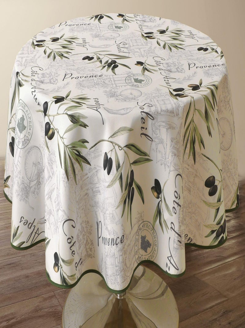 Nappe Anti-taches Provence Gris Vert - Kiabi