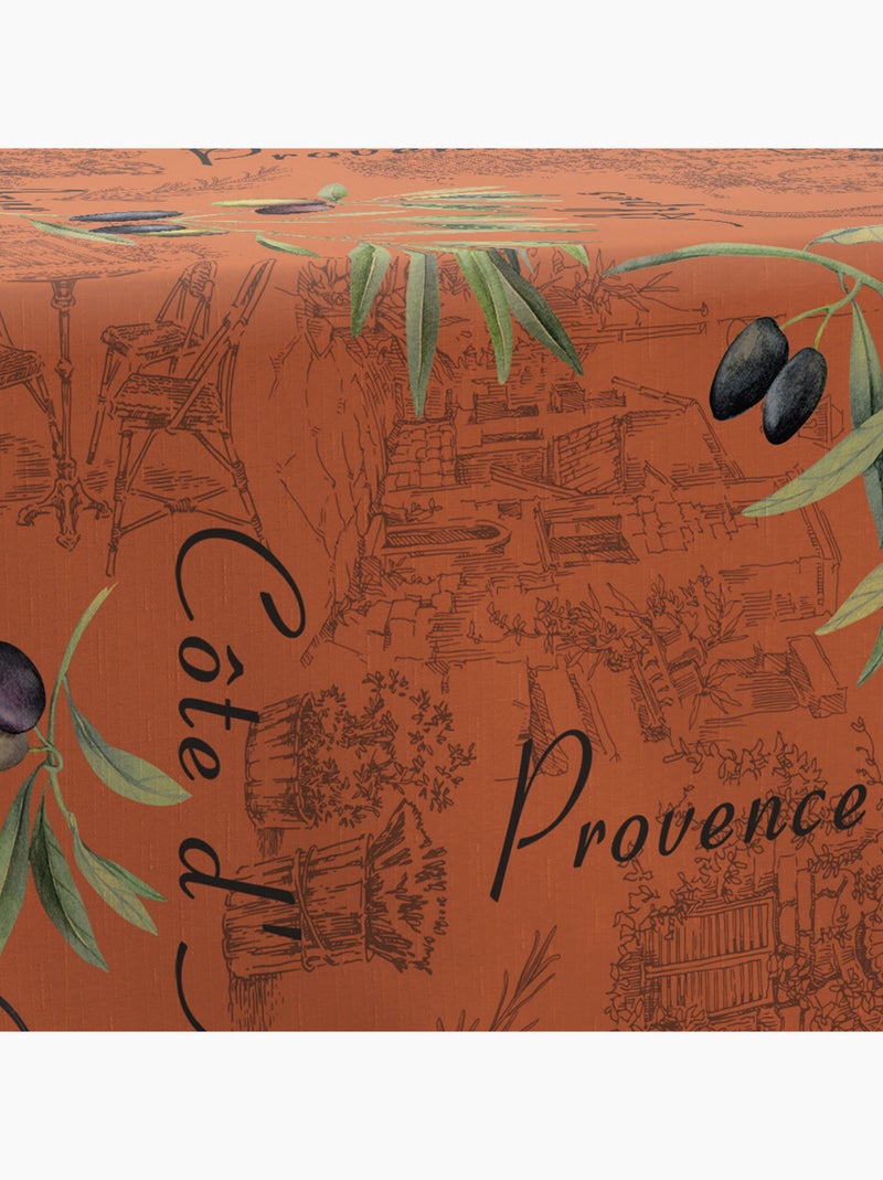 Nappe Anti-taches Provence Rouge brique - Kiabi