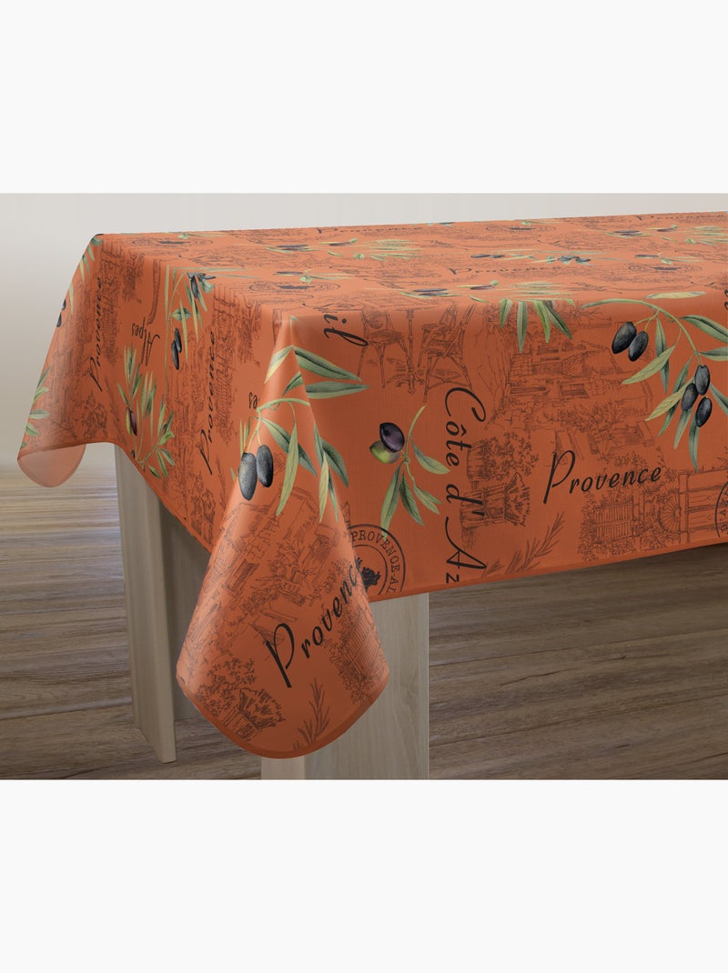 Nappe Anti-taches Provence Rouge brique - Kiabi