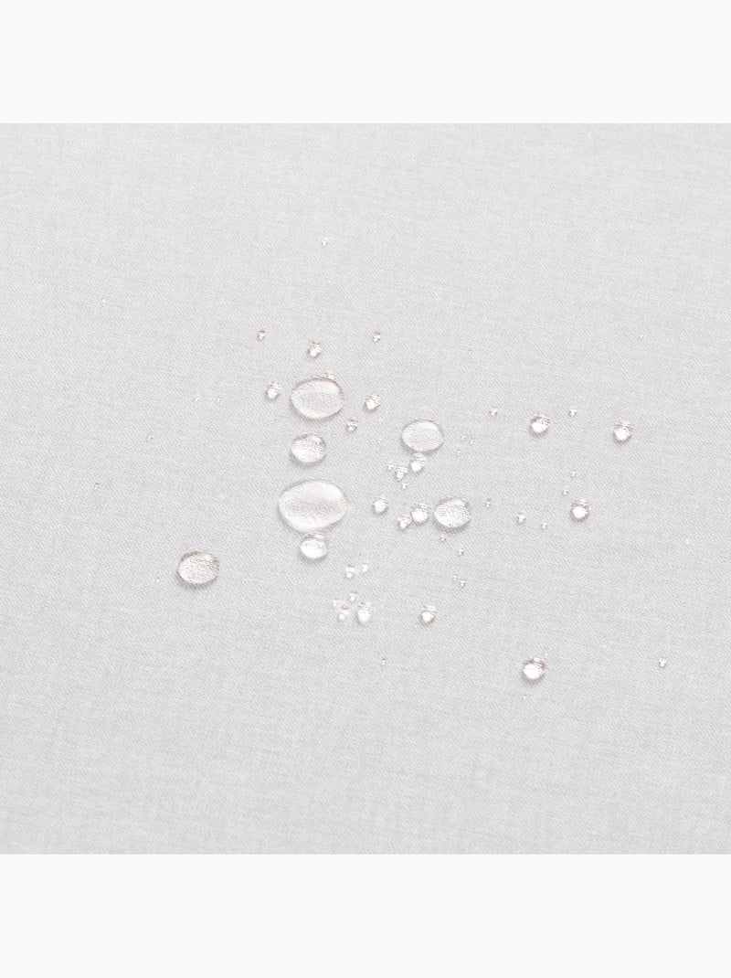 Nappe anti-taches ronde en coton, uni, tissu chiné. Tombé naturel, effet tissu - Gamusi. Gris clair - Kiabi