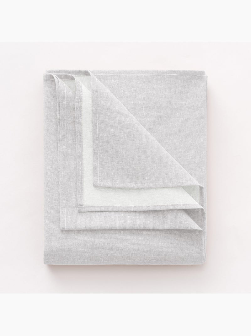 Nappe anti-taches ronde en coton, uni, tissu chiné. Tombé naturel, effet tissu - Gamusi. Gris clair - Kiabi