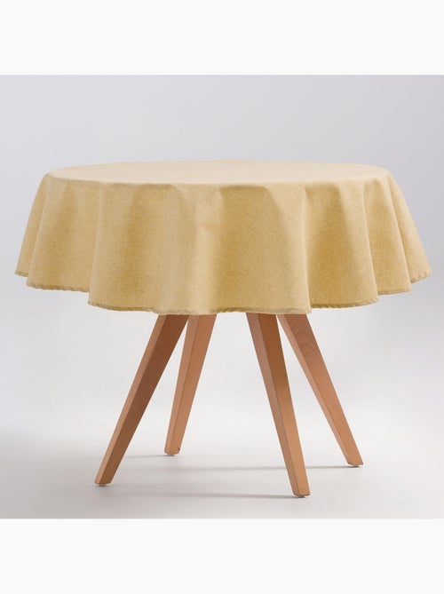 Nappe anti-taches ronde en coton, uni, tissu chiné. Tombé naturel, effet tissu - Gamusi. - Kiabi