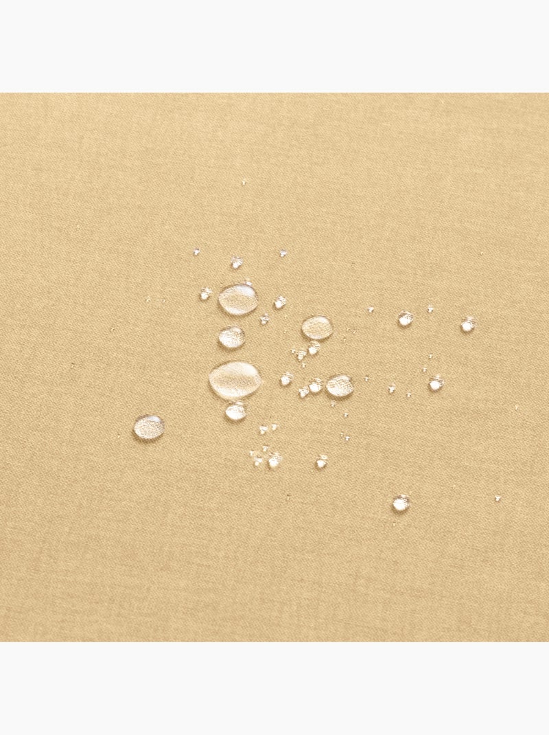 Nappe anti-taches ronde en coton, uni, tissu chiné. Tombé naturel, effet tissu - Gamusi. Sable - Kiabi