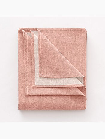 Nappe anti-taches ronde en coton, uni, tissu chiné. Tombé naturel, effet tissu - Gamusi.