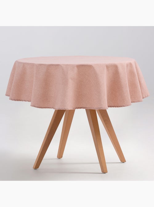 Nappe anti-taches ronde en coton, uni, tissu chiné. Tombé naturel, effet tissu - Gamusi. - Kiabi