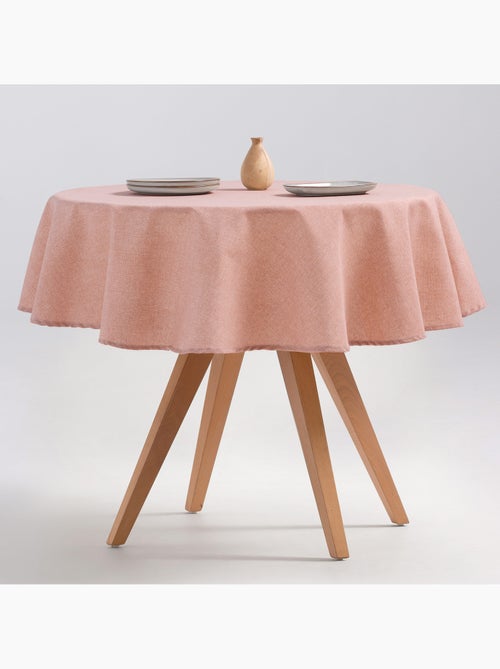 Nappe anti-taches ronde en coton, uni, tissu chiné. Tombé naturel, effet tissu - Gamusi. - Kiabi