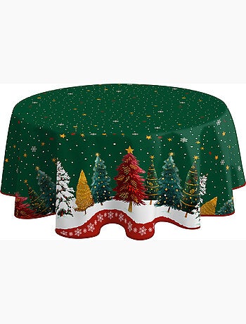 Nappe anti-taches sapin de noël vert