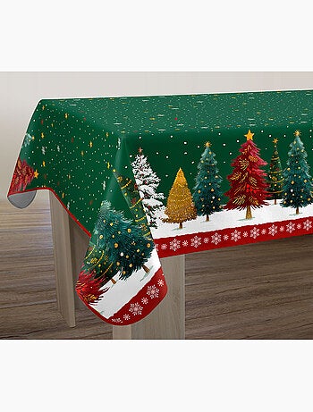 Nappe anti-taches sapin de noël vert