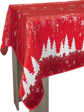 Nappe Anti-taches Sapin Rouge - Carrée 150 x 150 cm