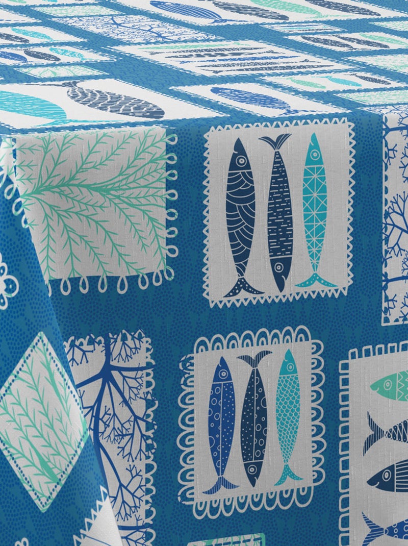 Nappe Anti-taches Sardine Bleu Vert Blanc - Kiabi