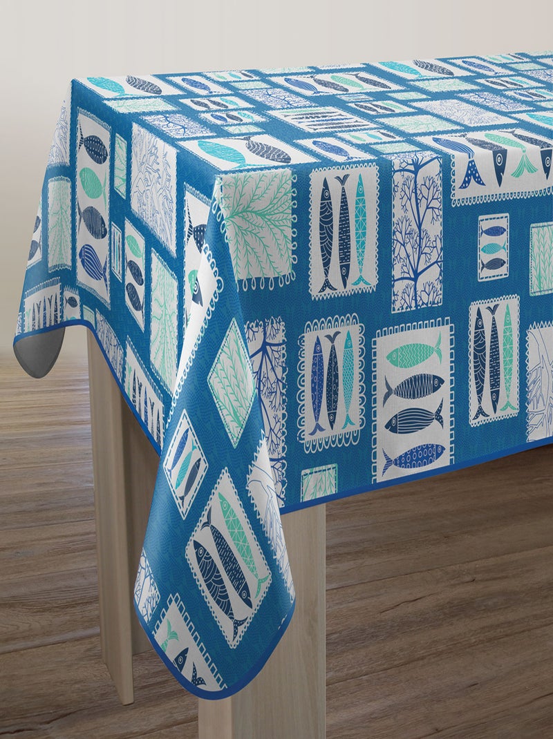 Nappe Anti-taches Sardine Bleu Vert Blanc - Kiabi