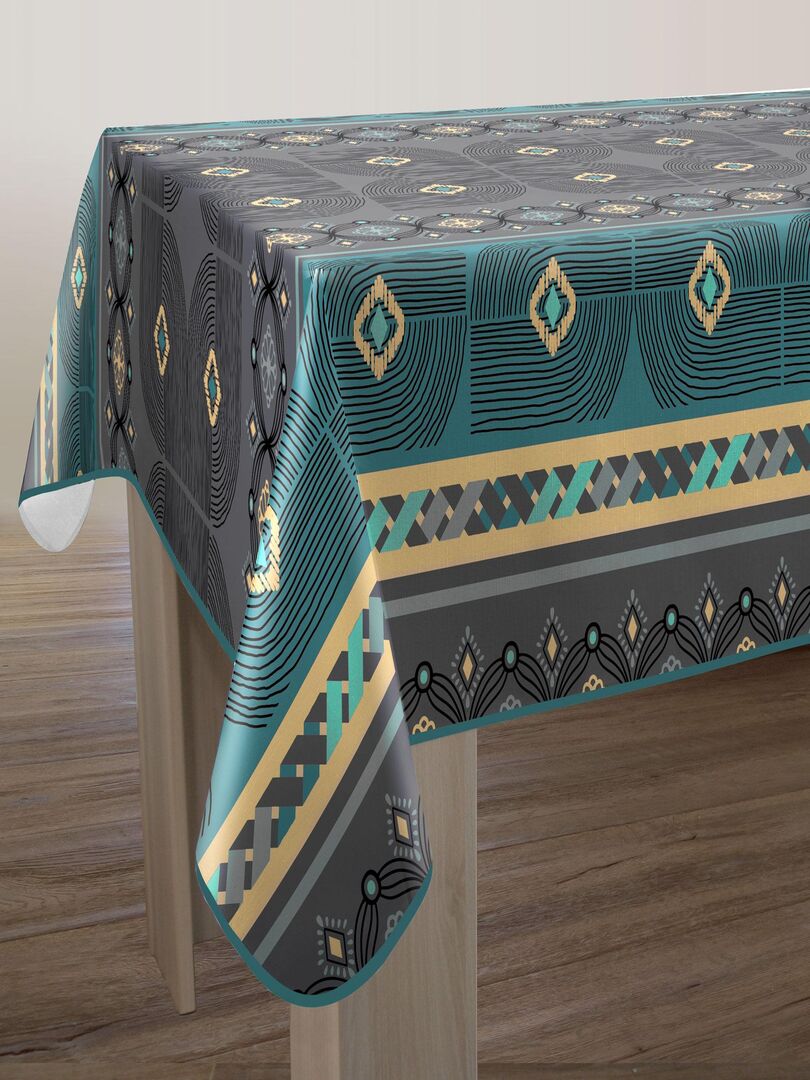 Nappe Anti Taches Valparaiso Bleu Rectangle X Cm Gris Bleu Noir Kiabi