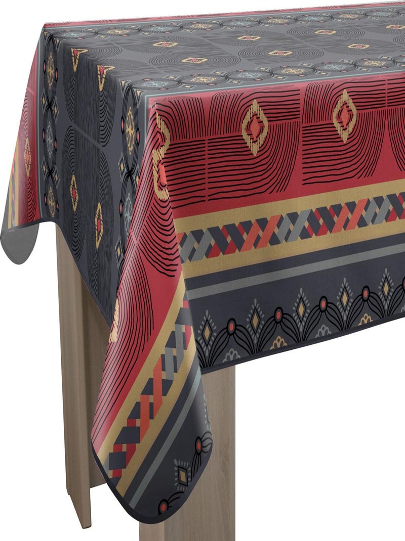 Nappe Anti-taches Valparaiso rouge Gris Rouge Noir - Kiabi