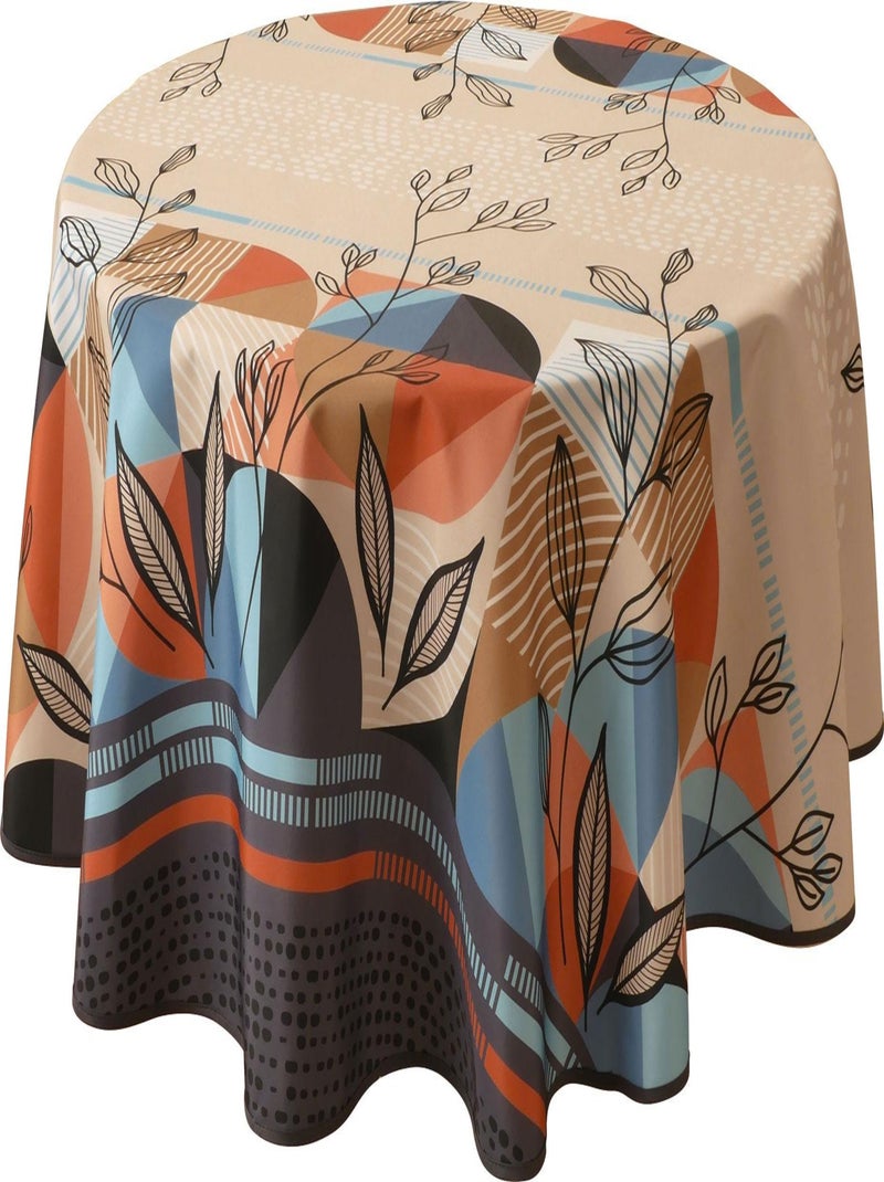 Nappe Anti-taches Vassily - Ovale 150 x 240 cm Bleu Beige - Kiabi