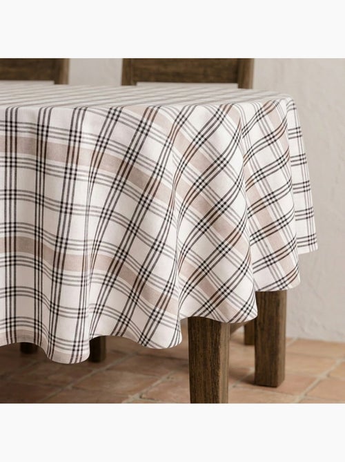 Nappe antitache à carreaux et rayures multiples combinés, toucher et tombé naturels - Gamusi. - Kiabi