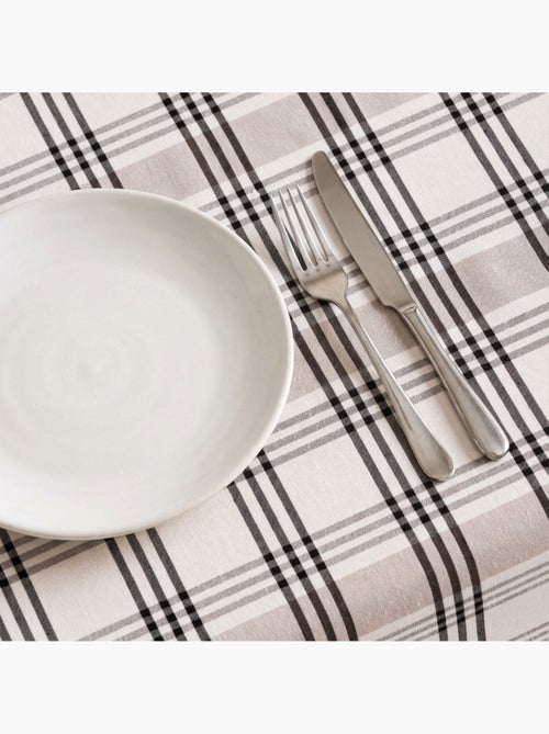 Nappe antitache à carreaux et rayures multiples combinés, toucher et tombé naturels - Gamusi. - Kiabi
